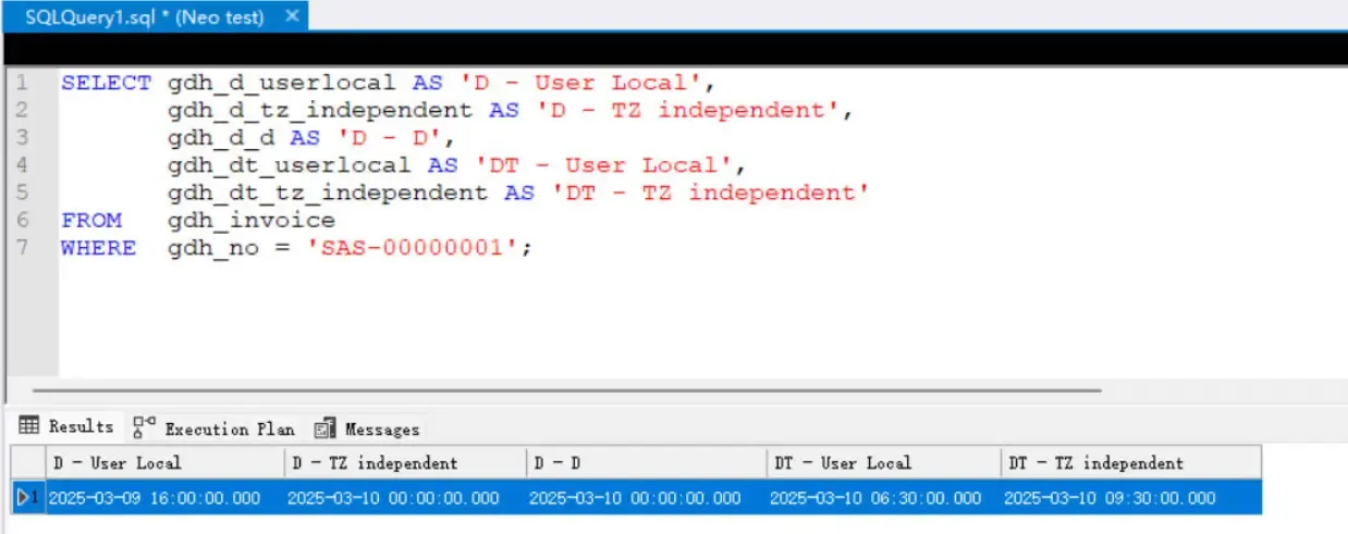 Check database data