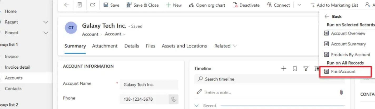 Custom SSRS Report Added to Customer Form